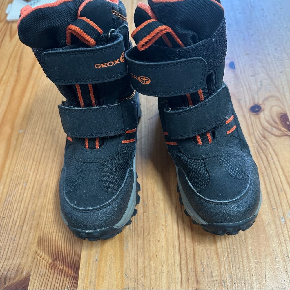 Geox Kids Black and Red Adventure Boots